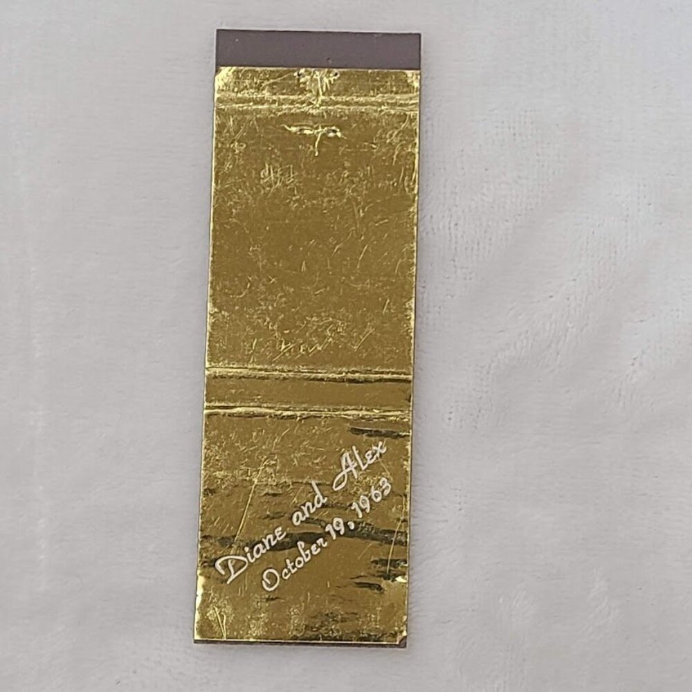 Vintage Front Strike Matchbook Cover Wedding Matchbook Diane & Alex October 1963 - Picture 3 of 4